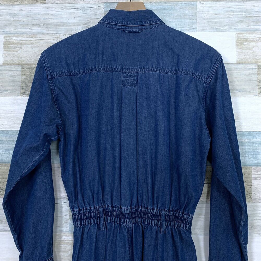 Talbots Chambray Midi Shirt Dress Blue Cottagecor… - image 7